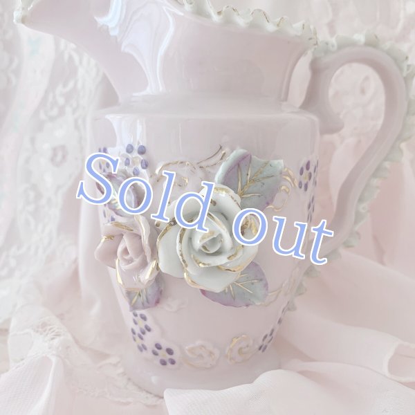 画像5: 【Vintage】Rose lace pitcher vase (5)