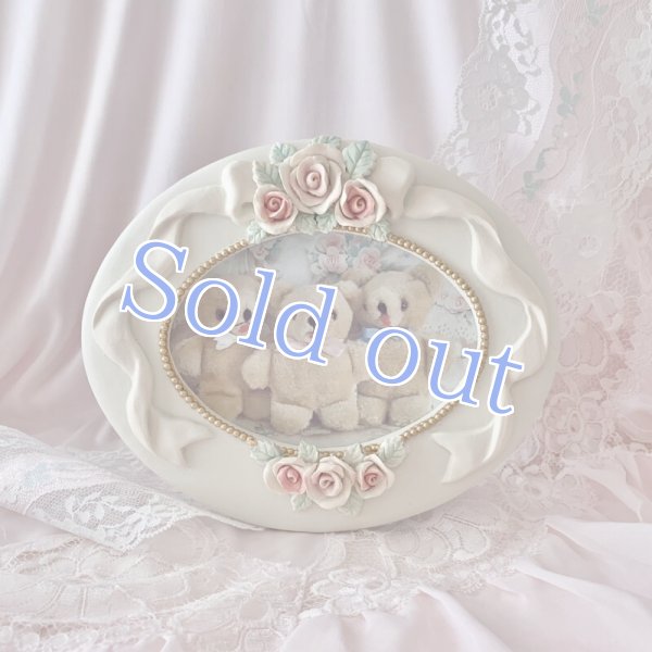 画像1: 【Vintage】Oval ribbon photo frame (1)