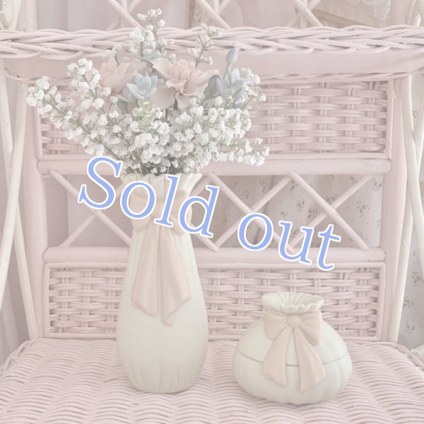 画像1: 【Vintage】Ribbon vase & trinket box (1)