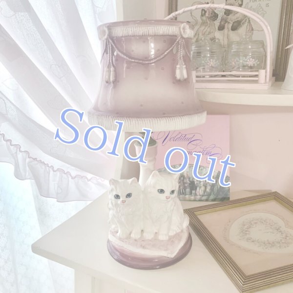 画像1: 【Vintage】Kitty porcelain lamp (1)