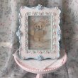 画像1: 【Vintage】Rose blue ribbon photo frame (1)