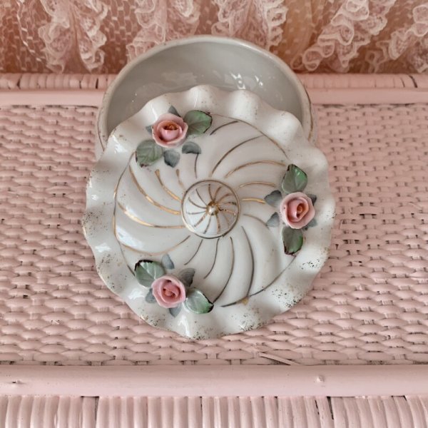 画像3: 【Vintage】Rose porcelain trinket box (3)