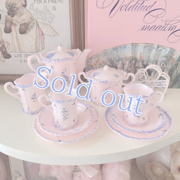 画像1: 【Vintage】Shell pink child tea set (1)