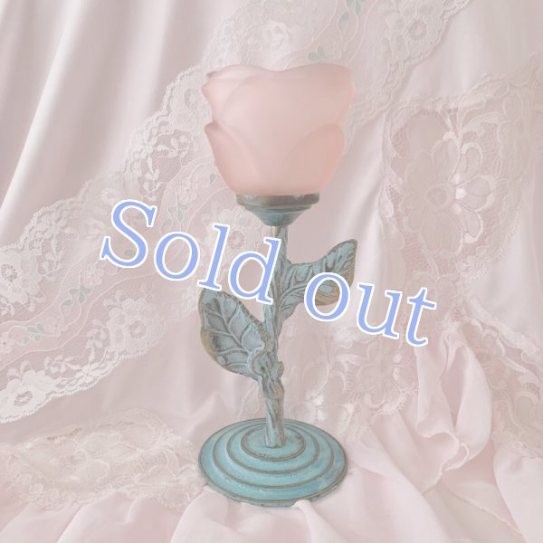 画像1: 【Vintage】Frosted rose candle holder (1)