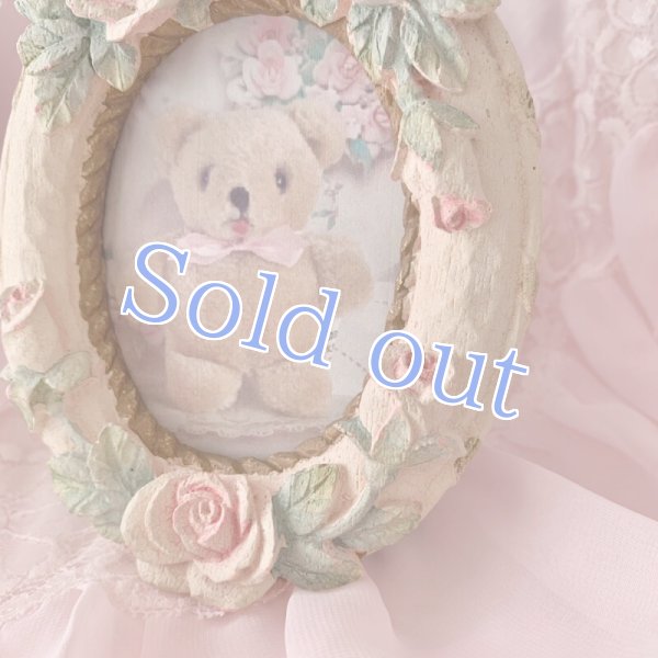 画像2: 【Vintage】Oval crack rose photo frame (2)