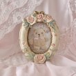 画像1: 【Vintage】Oval crack rose photo frame (1)