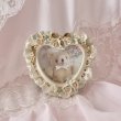 画像1: 【Vintage】Cream rose heart photo frame (1)