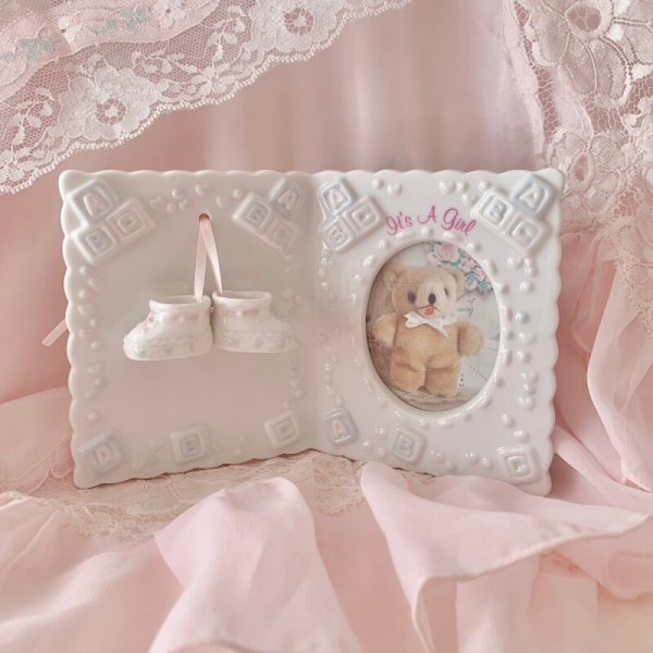 画像1: 【Vintage】Baby girl photo frame (1)