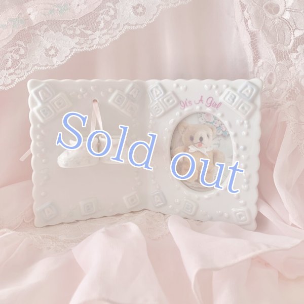 画像1: 【Vintage】Baby girl photo frame (1)