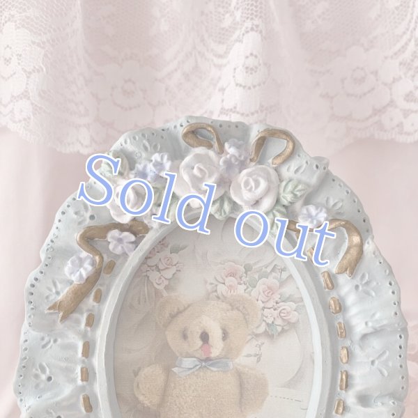 画像3: 【Vintage】Oval blue rose photo frame (3)