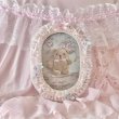 画像1: 【Vintage】Oval satin lace photo frame (1)