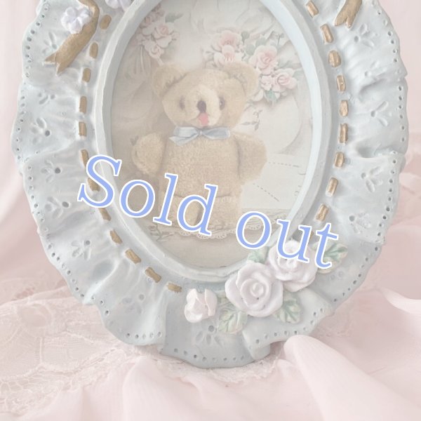 画像4: 【Vintage】Oval blue rose photo frame (4)